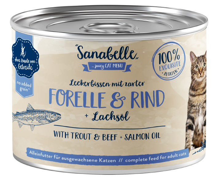 Sanabelle Katzen Nassfutter mit Forelle & Rind